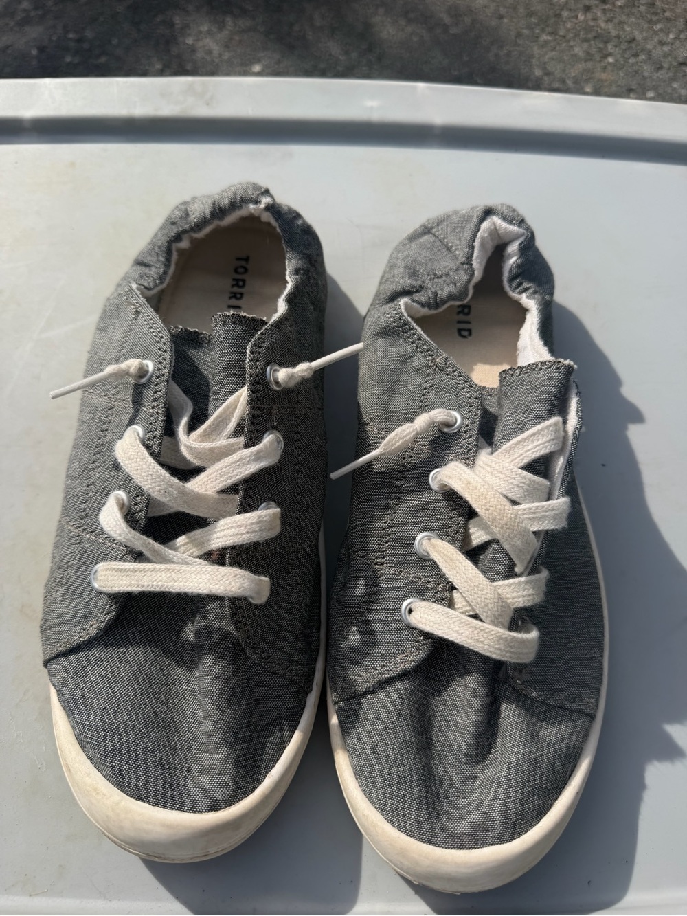 torrid Gray Canvas Slip On Sneakers